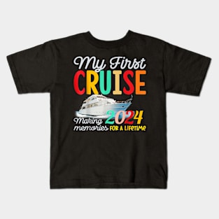 My First Cruise 2024 Vacation Ship Family Travel Squad Kids T-Shirt